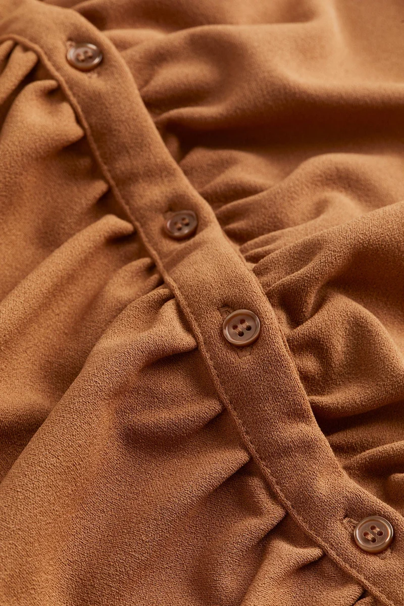 H&M Ruched Detail Button Down Shirt Dress