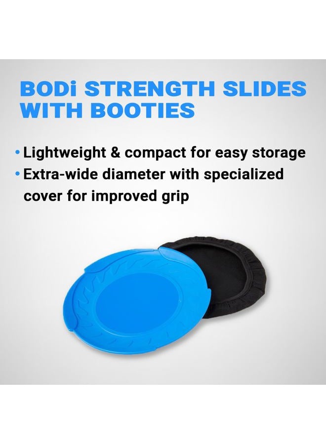 bodi Strength Slides with Booties - Enhance Core & Glute Workouts, Compact Core Sliders for Home Gym Ab Exercise Equipment, Full-Body Workout Accessories, 2 Strength Slides + 2 Booties - Image 3