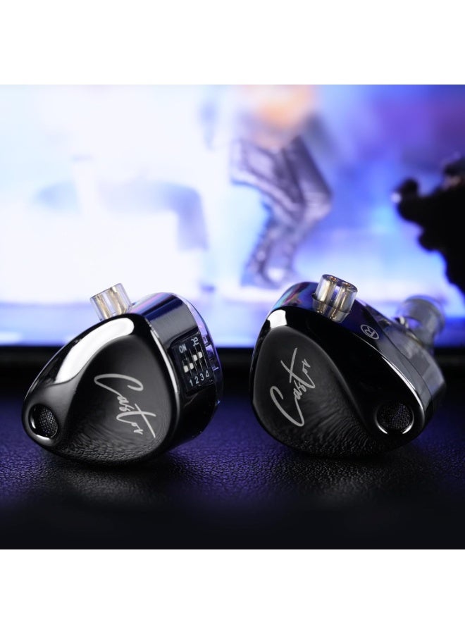 KZ Castor iem Harman Target Version With Imporved Bass Version IEM In-Ear Earphones – Dual Dynamic Drivers (10mm + 8mm), Tunable Sound with 4 Adjustment Switches (16 Profiles), Noise Isolating, 3.5mm, 0.75mm 2-Pin, Gray With Mic - Bass Version - Image 2