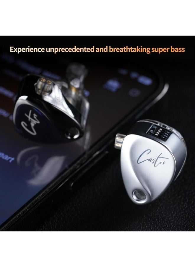 KZ Castor iem Harman Target Version With Imporved Bass Version IEM In-Ear Earphones – Dual Dynamic Drivers (10mm + 8mm), Tunable Sound with 4 Adjustment Switches (16 Profiles), Noise Isolating, 3.5mm, 0.75mm 2-Pin, Gray With Mic - Bass Version - Image 5
