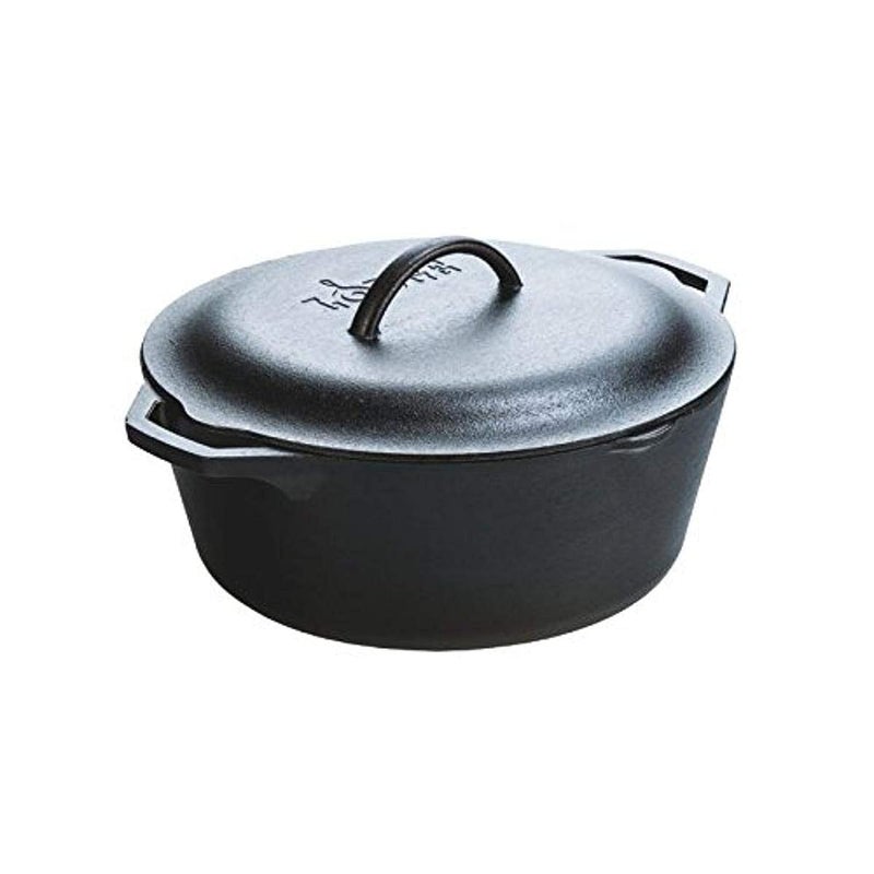 Lodge Cast Iron Dutch Oven - Loop Handle Cooking Vessel - Even Heat Retention - Oven-Safe, Versatile Pot - 7 Quart - Image 1