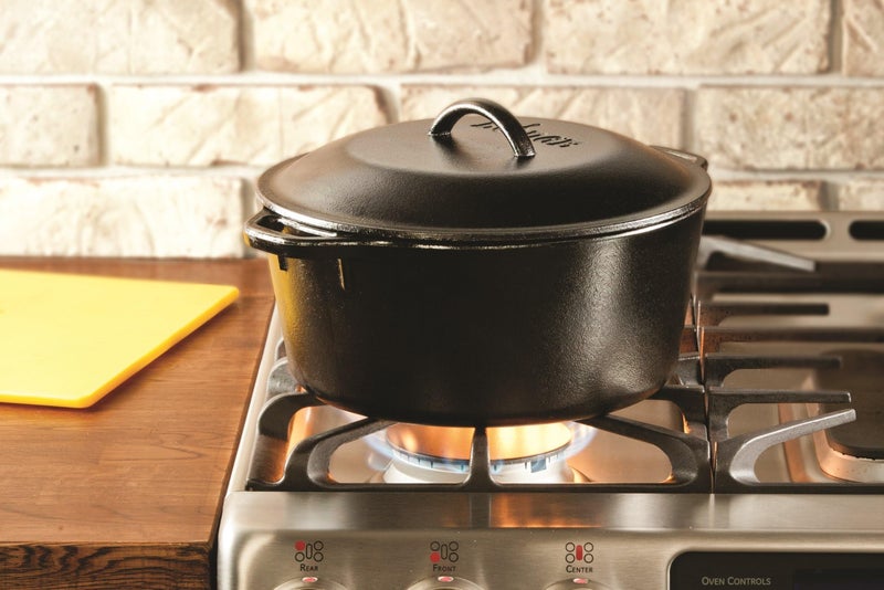 Lodge Cast Iron Dutch Oven - Loop Handle Cooking Vessel - Even Heat Retention - Oven-Safe, Versatile Pot - 7 Quart - Image 3