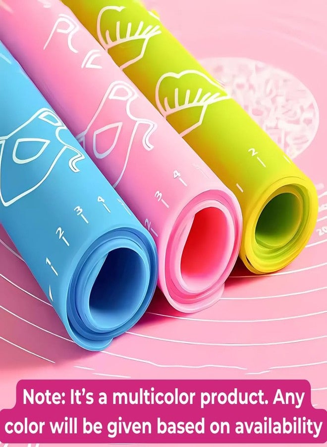 EPICK Silicone Baking Mat Roti mat Silicone Chapati Atta Kneading Mat Non - Stick Fondant Rolling Mat Stretchable for Kitchen Roti Chapati Cake – Multicolor (Baking Mat 50 * 40 cm) - Image 4