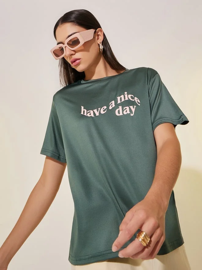 Take Two Regular Fit Round Neck Slogan T-shirt