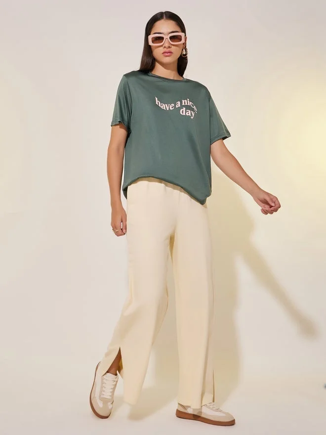 Take Two Regular Fit Round Neck Slogan T-shirt