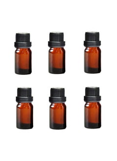 6Pcs Refillable Empty Amber Glass Essential Oil Bottle Vials Attar Jars Bottles with Orifice Reducer and Black Screw Cap DIY Makeup Supplies Tool Accessories Perfume Aromatherapy size 5ml/0.17oz