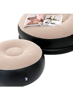 ZWERLIN ZWERLIN Inflatable Sofa Chair with Footstool 2in1 Outdoor Lounge Bed Set Portable Recliner with Air Pump Multicolour  - Image 4
