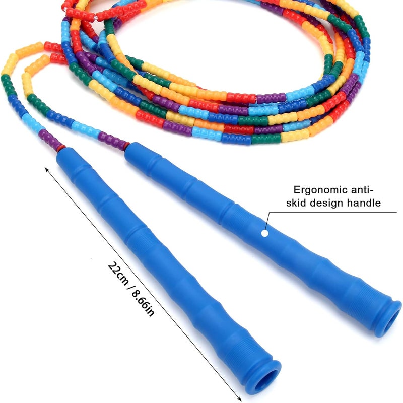 Coolrunner 16 FT Long Jump Rope(2 PACK), Double Dutch Jump Ropes, Soft Beaded Skipping for Kids Adults, Plastic Segmented Long Enough for 4-5 Jumpers - Image 3