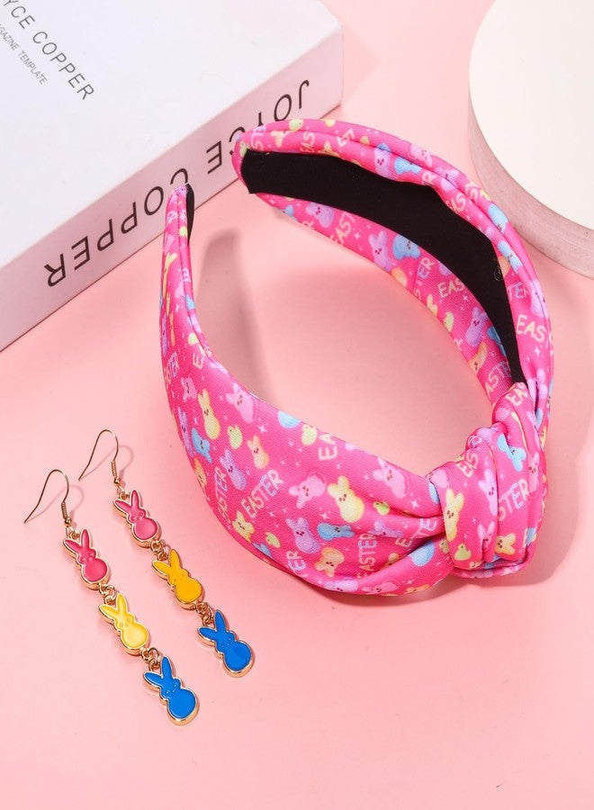 PHALIN Easter Headband for Women Beaded Bunny Knotted Headband Crystal Rhinestone Wide Top Knot Headbands Easter Accessories Holiday Festive Hair Accessory Party Jewelry Gifts (Bunny 3) - Image 4