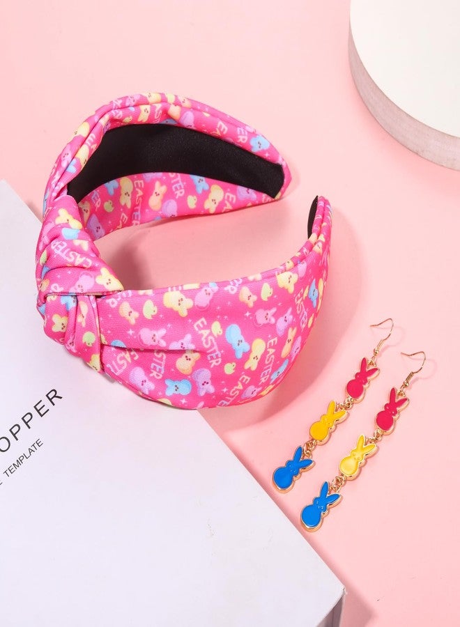 PHALIN Easter Headband for Women Beaded Bunny Knotted Headband Crystal Rhinestone Wide Top Knot Headbands Easter Accessories Holiday Festive Hair Accessory Party Jewelry Gifts (Bunny 3) - Image 5