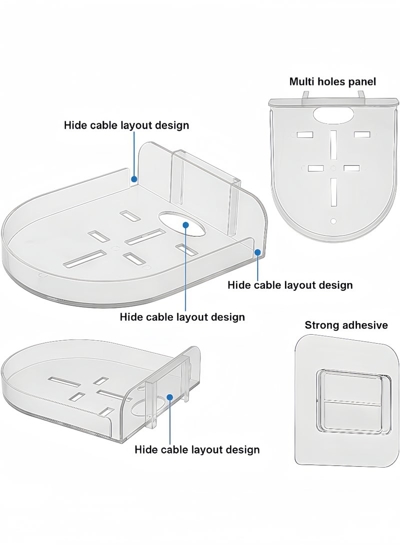 fantasize 3 Pcs Acrylic Small Wall Shelf, Bracket with Adhesive, Mini Floating Wall Shelves, Easy to Install No Drill - Image 3