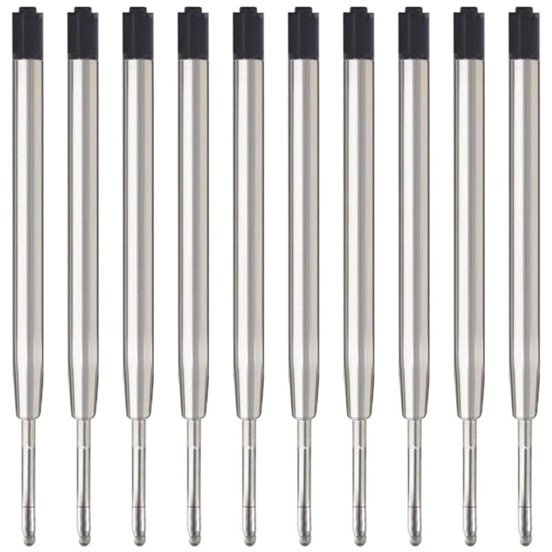 MengRan 3.9'' Ballpoint Ink Pen Refills for Click Pens,1mm Medium Tip,Compatible with Parker Pen Refill,Pack of 10 (Black Ink) - Image 1
