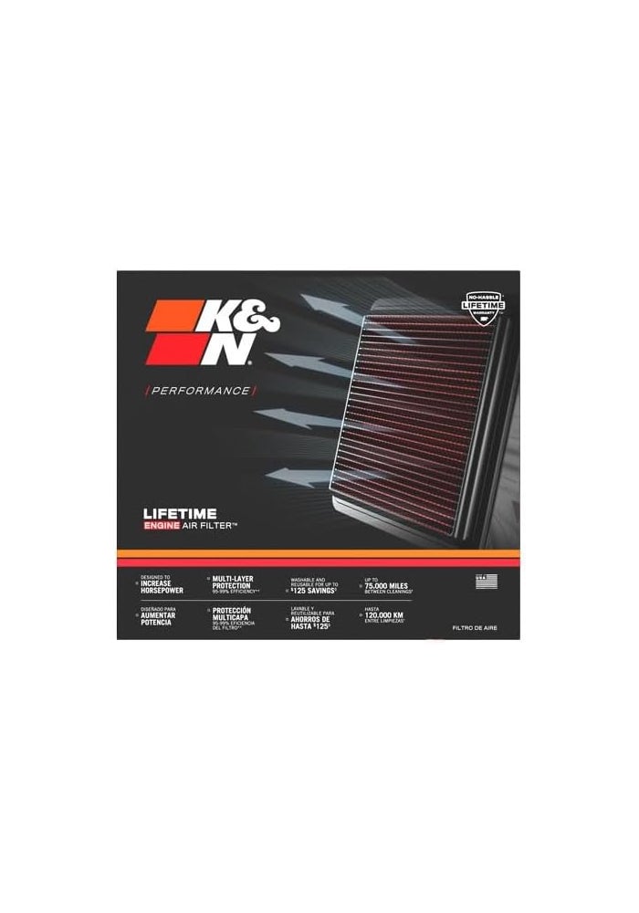 K&N فلتر هواء المحرك K&N 33-2142 لسيارات BMW M5 و 535i و 540i و 740i و 740iL (1996-2004) - فلتر عالي الأداء وقابل للغسل - Image 5