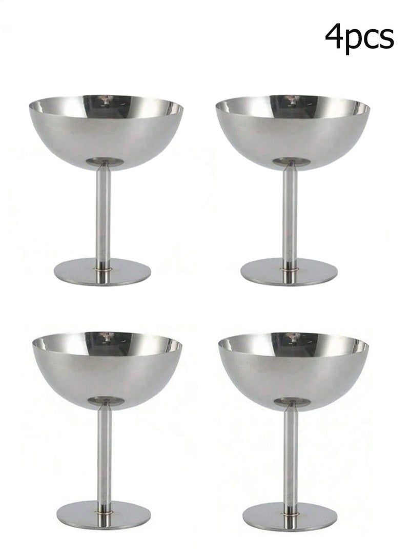 Bukela 4pcs Dessert Cup, Dessert Bowl, Stainless Steel Dessert Cup, Ice Cream Cup, Pudding Cup, Custard Bowl(200ml) - Image 3