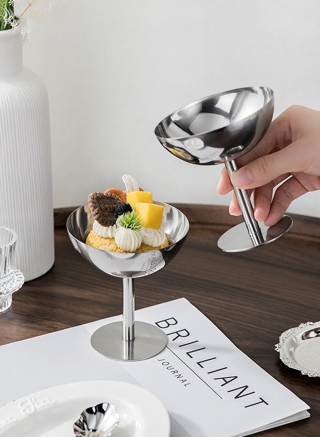 Bukela 4pcs Dessert Cup, Dessert Bowl, Stainless Steel Dessert Cup, Ice Cream Cup, Pudding Cup, Custard Bowl(200ml) - Image 2