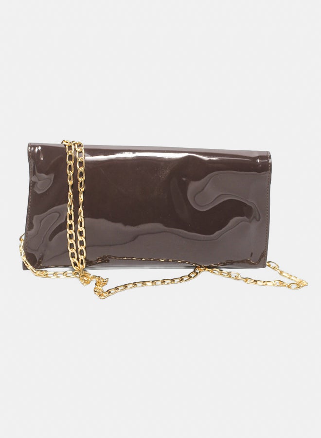 Glitter Women Bag with Cross Hand - Brown - Image 3
