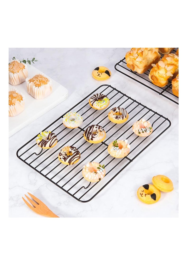 SYOSI Mikim Cooling Racks for Cooking and Baking 2 Pack 12.5 x 9.7 Cookie Racks for Cooling Cookies Cakes Non stick Grilling Rack Carbon Steel Roasting Rack for Turkey Pan Oven Safe Dishwasher Safe - Image 1
