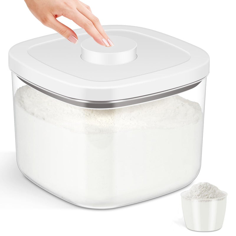 TBMAXS Airtight Rice Container 10 Lbs, Clear Plastic Food Storage Container Bin For Flour Sugar, Dry Food Holder with Easy Locking Lid for Kitchen Pantry Organization and Storage - Image 1