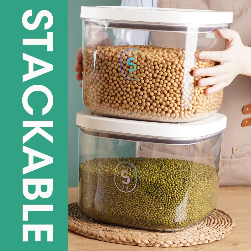 TBMAXS Airtight Rice Container 10 Lbs, Clear Plastic Food Storage Container Bin For Flour Sugar, Dry Food Holder with Easy Locking Lid for Kitchen Pantry Organization and Storage - Image 3