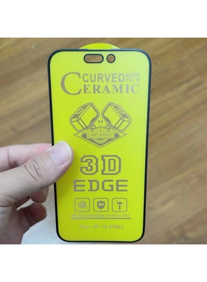 Suitable For IPhone15 Mobile Phone Film King Kong Ceramic Film XR Screen Printing 14Pro Full Screen Apple 13 Protective Film Wholesale-Color:Blank Version Hot-bent Privacy Matte-Size:IP15PROMAX  - Image 4