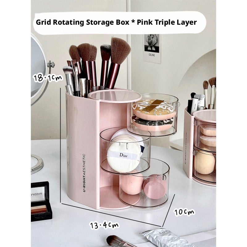 Rotating Desktop Makeup Brush Storage Box - Image 4