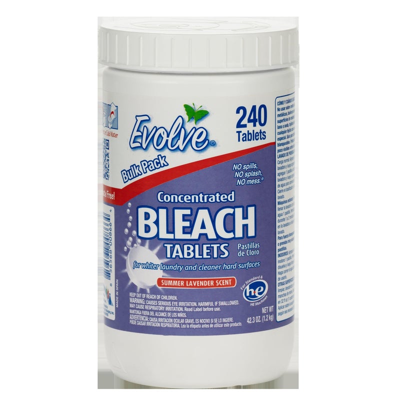 Evolve Concentrated Bleach Tablet Bulk Size 240 Tablets 1 Pack Summer Lavender - Image 1