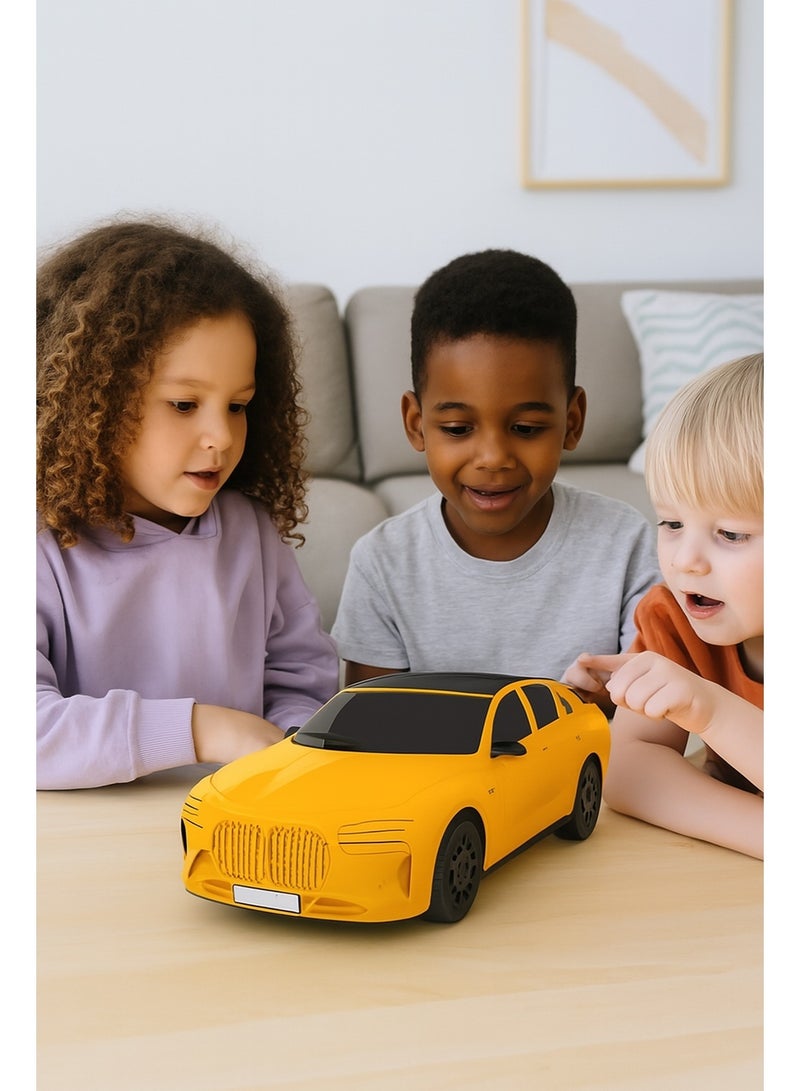 Kisonli B8 Bluetooth Car- Shaped Speaker with High-Quality Sound, USB Port and TF Card - Yellow - Image 4