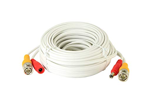 InstallerCCTV 60ft All-in-One Video HD-TVI HD-CVI AHD Analog 1080p Premade Cable for CCTV Security Cameras - White - Image 1
