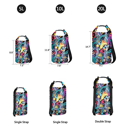 OMGear Waterproof Dry Bag Backpack Waterproof Phone Pouch 40L/30L/20L/10L/5L Floating Dry Sack for Kayaking Boating Sailing Canoeing Rafting Hiking Camping Outdoors Activities (Patterned02,20L) - Image 2