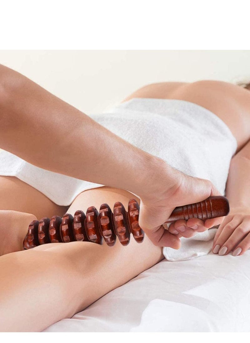 Arabest 1 PCS Wood Therapy Massage Tool Lymphatic Drainage Massager Anti Cellulite Fascia Massage Roller for Full Body Muscle Pain Relief  - Image 5