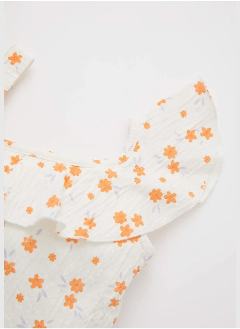 ديفاكتو Regular Fit One Shoulder Printed Blouse & Short Set