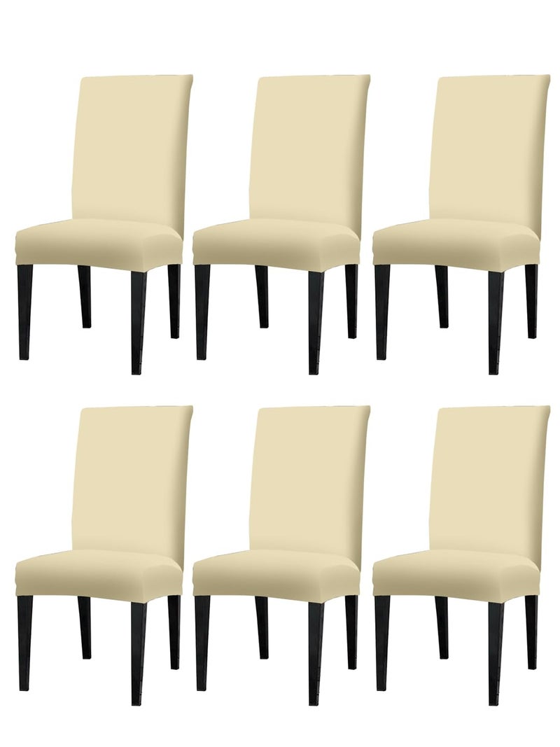 VORHANG Printed Dining Chair SlipcoversPack of 4Protection Chair CoversRemovable WashableUniversal Fit Super Soft Stretchy PolyesterLiving Room KitchenIvory - Image 2