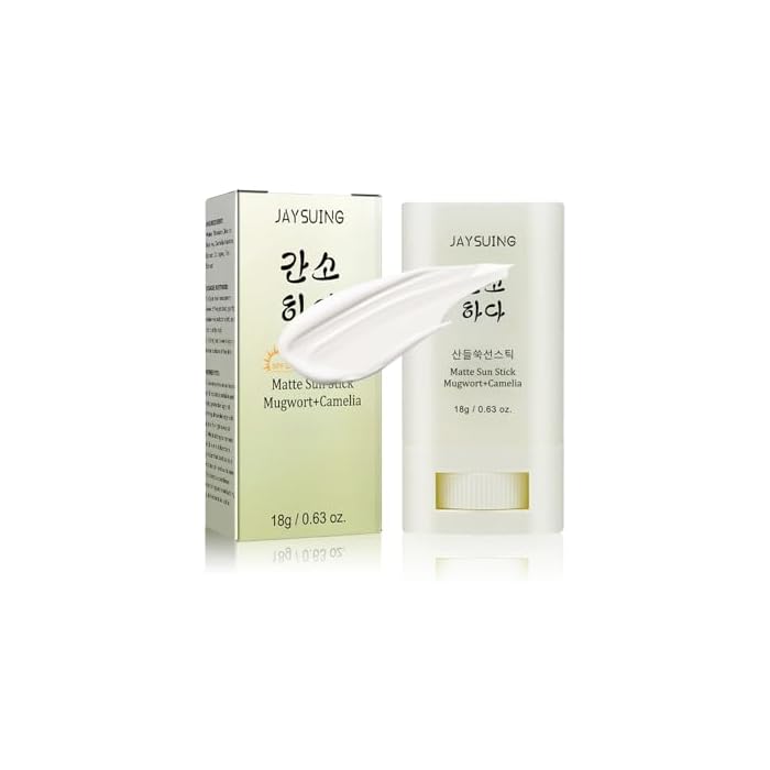 Matte Sun Stick Mugwort + Camelia Korean Sunscreen Stick for Face Moisturizer with SPF 50+ PA+++ Matte Sunscreen for Face & Body Non Greasy, No White Cast （18g/0.63oz）
