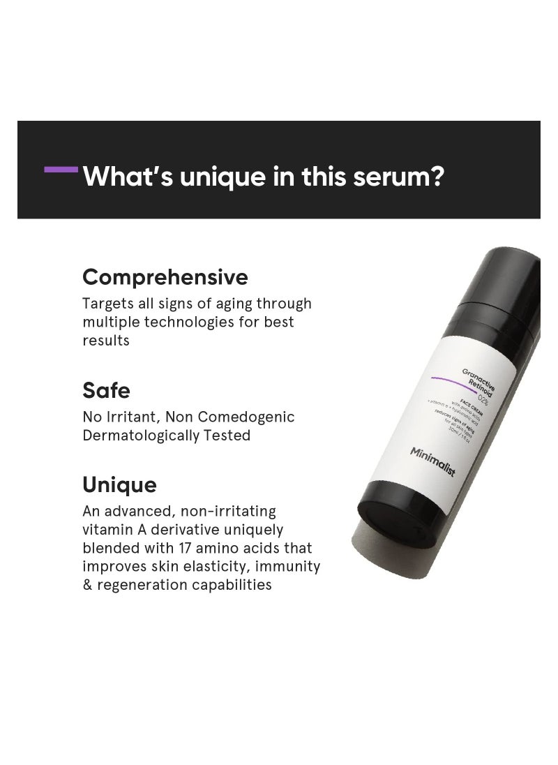 MINIMALIST 2% Retinoid Anti Ageing Night Cream 30ml  - Image 2