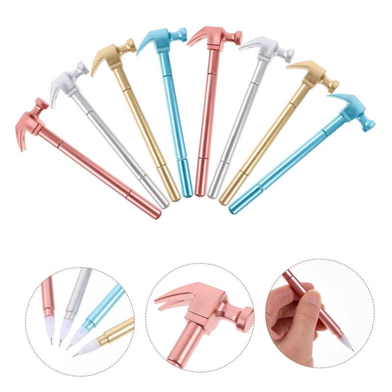 8Pcs Cartoon Ink Pens Set Red Silver Gold Blue Student Writing Sign Pens for School Office Gifts - Image 3