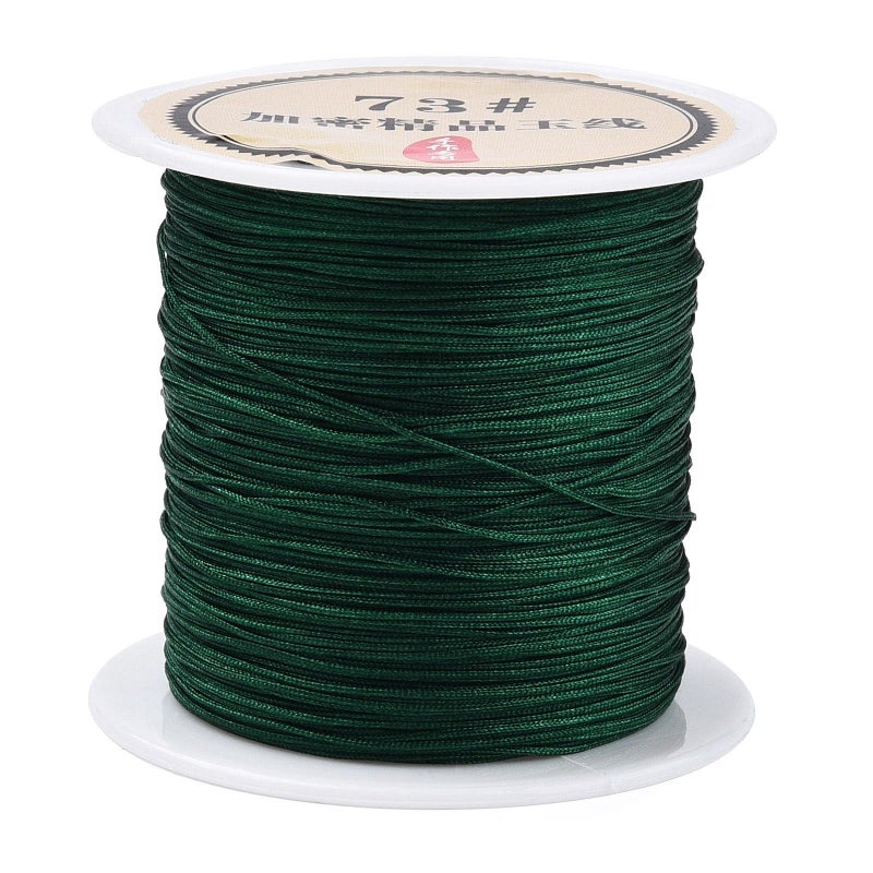 Nylon String for Bracelets 06mm Nylon Cord Nylon Beading Thread 43 Yards Friendship Bracelet String Chinese Knotting Cord for Kumihimo Necklaces Tassels Jewelry Crafts Dark Green