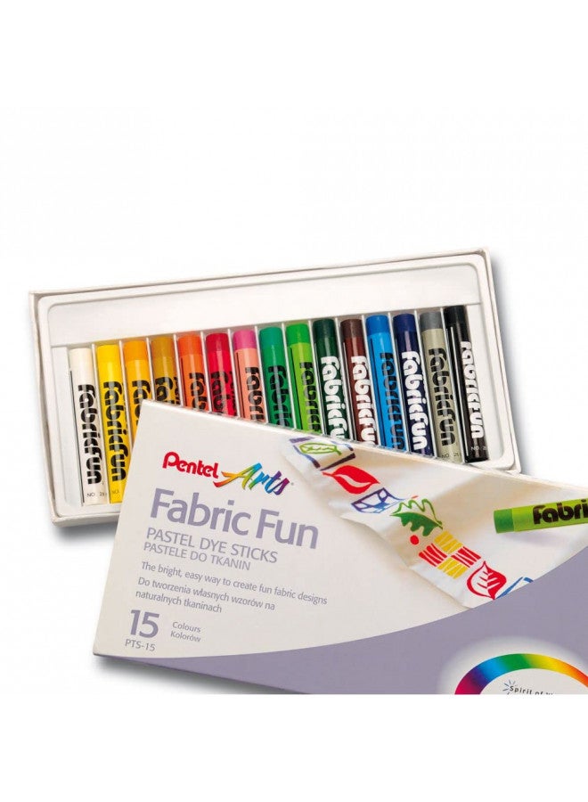 Pentel Arts Fabric Fun Pastel Dye Sticks, 15 Color Set (PTS-15) - Image 2