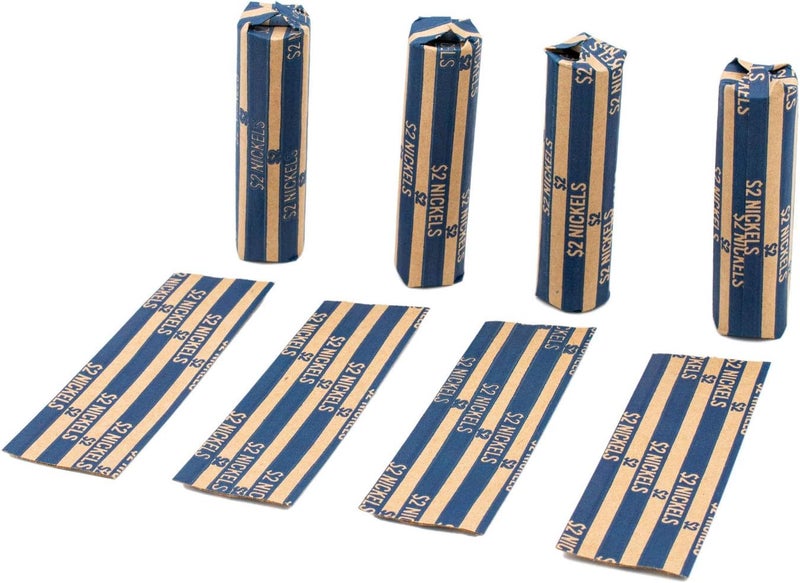CAROUSELCHECKS Nickel Coin Wrappers, 100 Flat Striped Coin Wrappers - Image 3