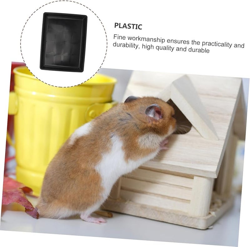 Angoily 2 حزمة سميكة صينية فضلات الحيوانات الأليفة البلاستيكية 34x26 سم أسود لقفص القطط والكلاب - Image 3