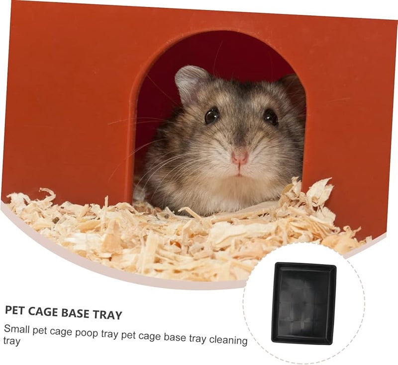 Angoily 2 حزمة سميكة صينية فضلات الحيوانات الأليفة البلاستيكية 34x26 سم أسود لقفص القطط والكلاب - Image 5