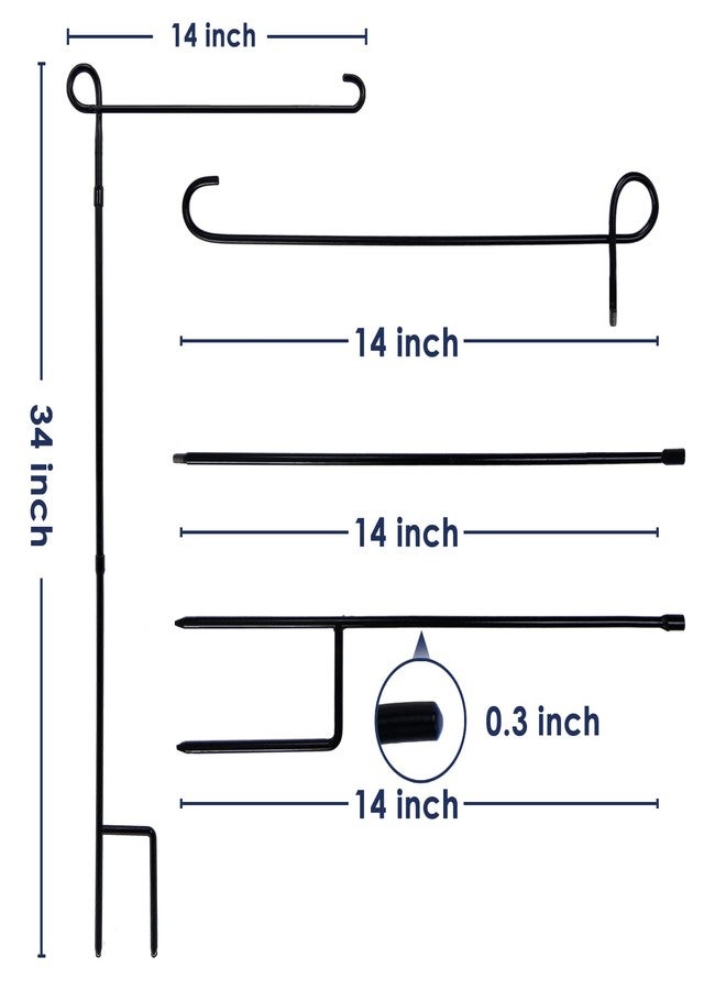 YEAHOME 2PC Garden Flag Stand Holder, Premium Yard Flag Holder Weather-Proof Metal Powder-Coated Flagpole for American Flag, Christmas Garden Flag, Winter Garden Flag, Outdoor Garden Decor Decoration - Image 5