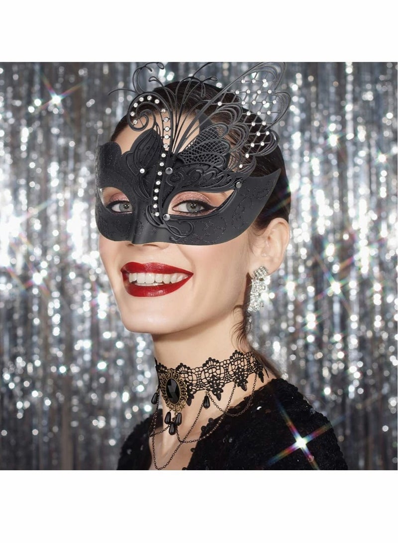 Excefore Masquerade Mask Mardi Gras Venetian Style Costumes Accessory Set - Image 2