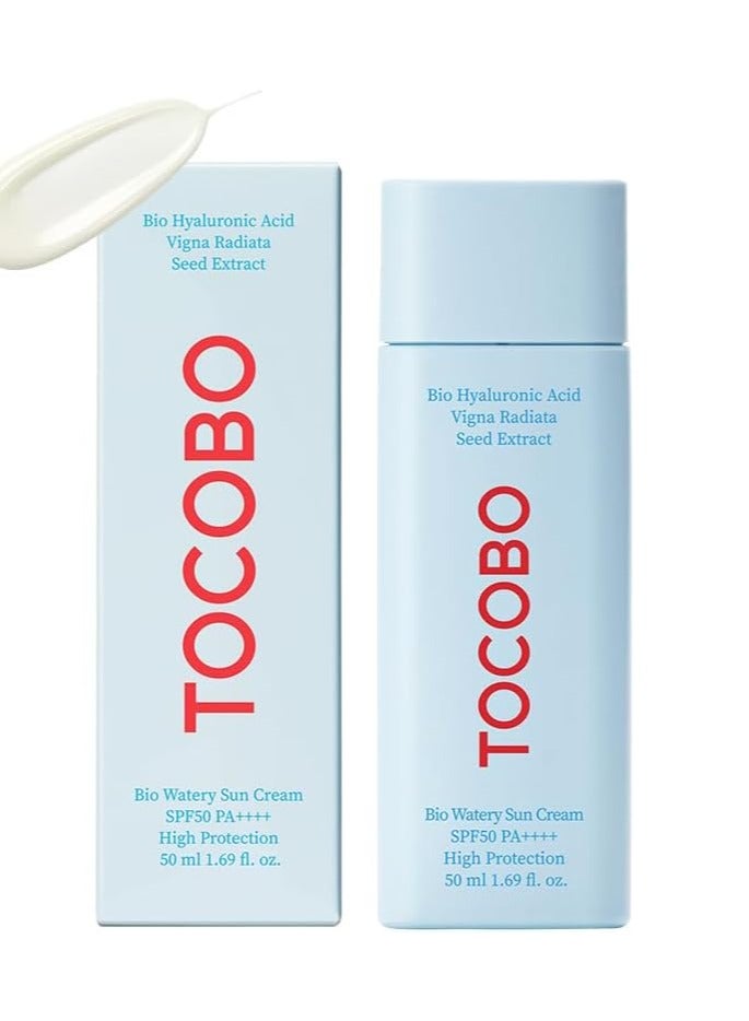 Tocobo Tocobo Bio Watery Sun Cream SPF50+ PA++++ – Korean Sunscreen 50ml – Hydrating & Lightweight Face Sun Cream for Sensitive Skin – UV Protection & Non-Greasy Sun Cream for Oily & Dry Skin - Image 1