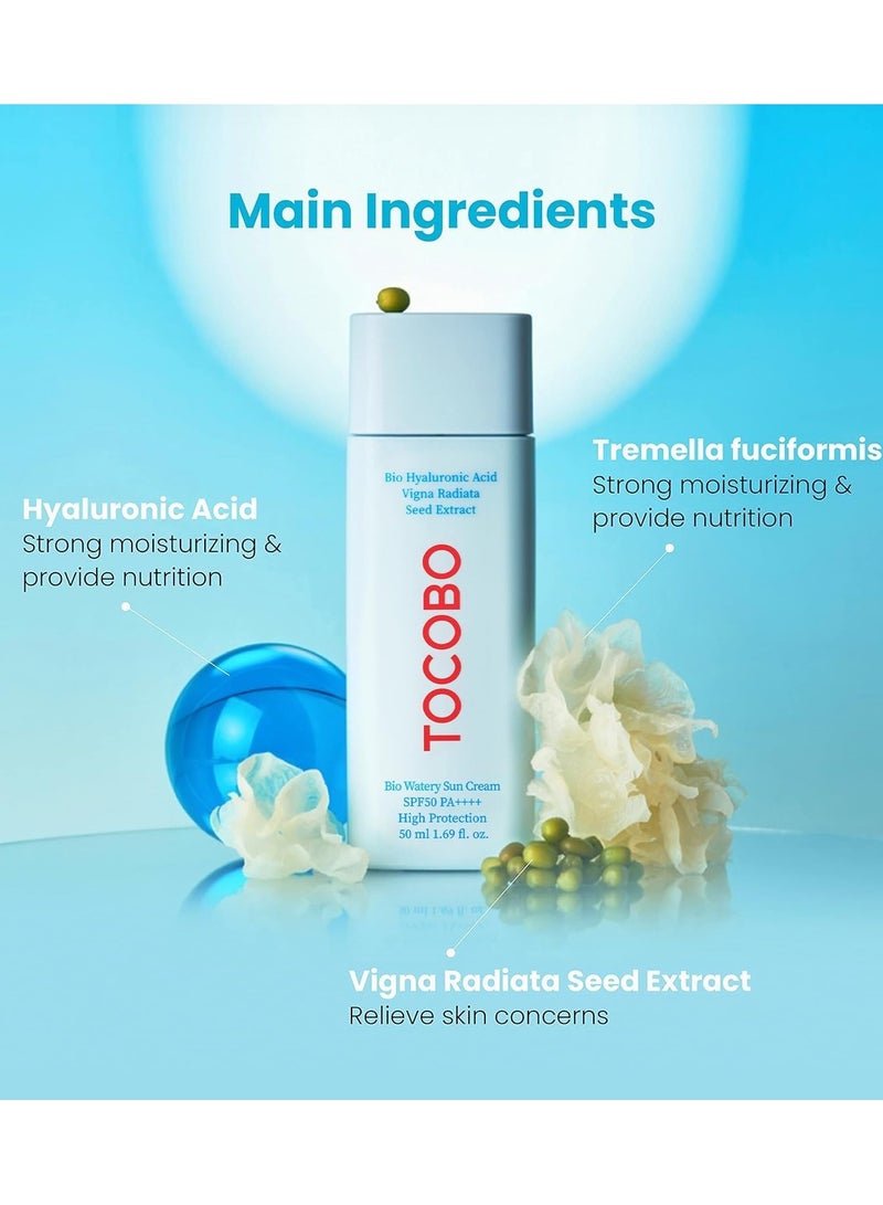 Tocobo Tocobo Bio Watery Sun Cream SPF50+ PA++++ – Korean Sunscreen 50ml – Hydrating & Lightweight Face Sun Cream for Sensitive Skin – UV Protection & Non-Greasy Sun Cream for Oily & Dry Skin - Image 4