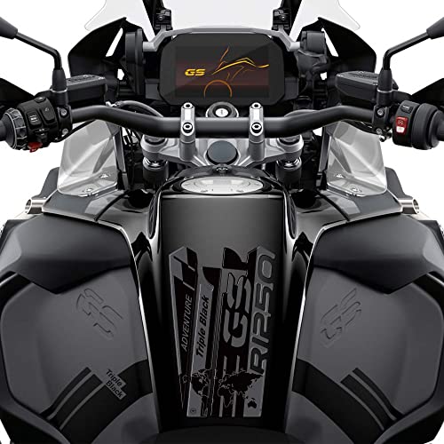 labelbike ملصق ثلاثي الأبعاد للدراجة النارية لحماية وتزيين خزان الوقود من ريزين متوافق مع BMW R 1250 GS Adventure Triple Black 20202022 لون أسود رمادي - Image 1