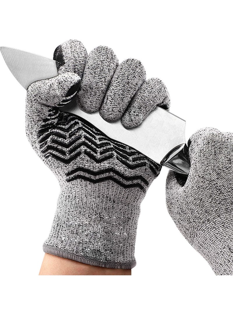 KASTWAVE Cutting Gloves, Level 5 Cut Resistant Gloves for Wood Carving Rotary Cutting Handling Glass Moving Boxes with Rubber Grip （L） - Image 1