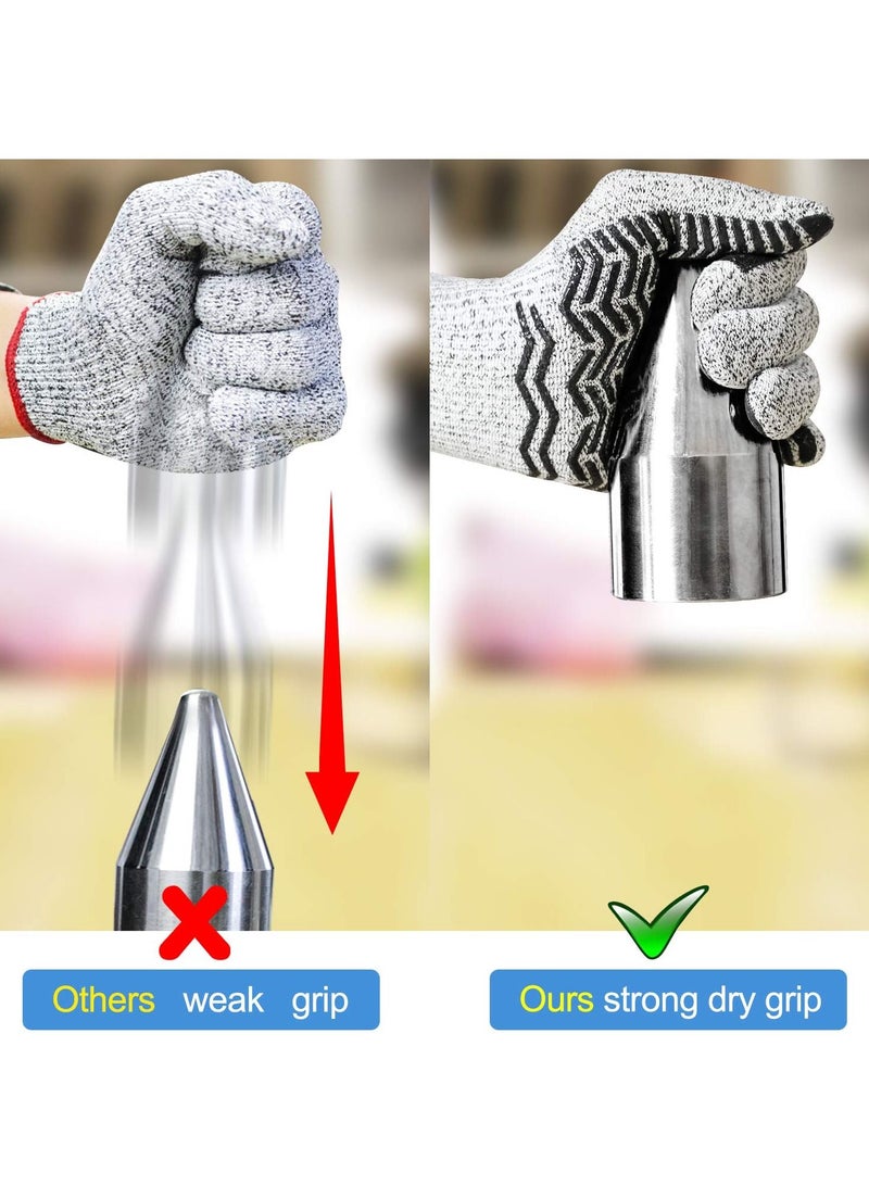 KASTWAVE Cutting Gloves, Level 5 Cut Resistant Gloves for Wood Carving Rotary Cutting Handling Glass Moving Boxes with Rubber Grip （L） - Image 5