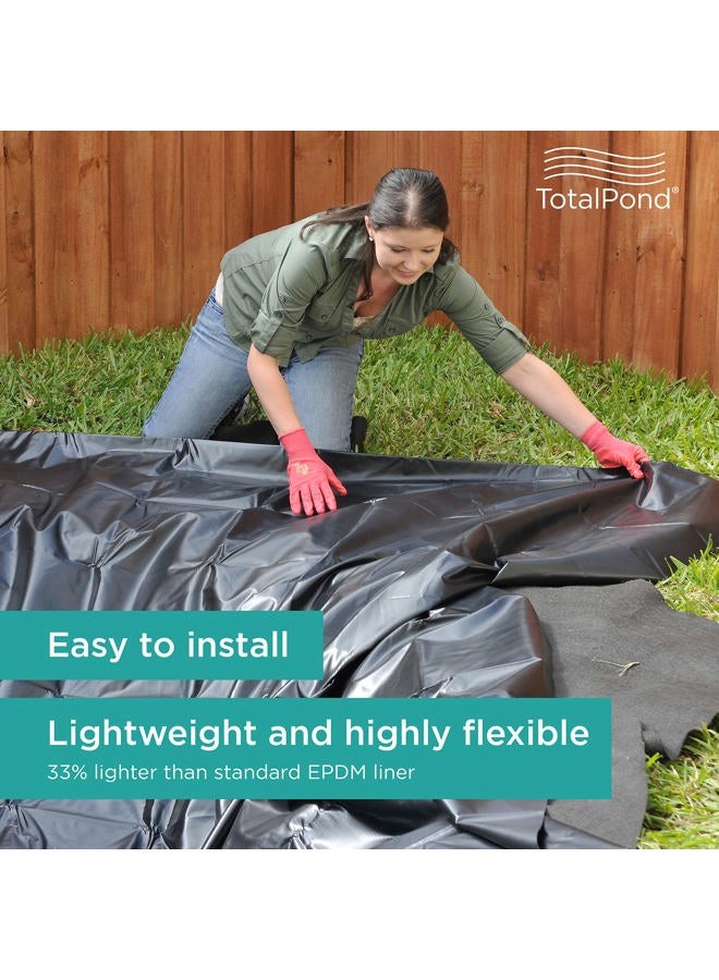 TotalPond 7 x 10 ft. PVC Pond Liner, For Ponds up to 200 Gallons, 14.5 mil, Flexible and Easy to Install, Durable and Strong Reinforced Mesh Weave, UV and Tear Resistant, Multi-Purpose Use, Black - Image 3