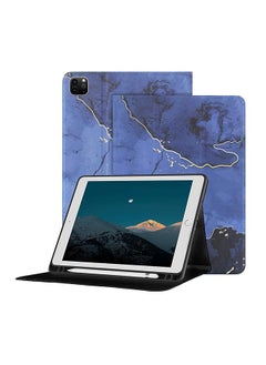 Sumkyle Case For Ipad Pro 11 Inch 2022 2021 2020 2018 Ipad Pro 11 Case With Pencil Holder Multi Angle Viewing Stand Tablet Cover Shockproof Protective Case Auto Wake Sleep Blue Marble  - Image 1