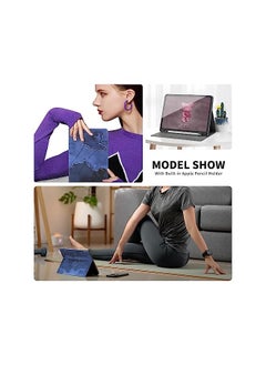Sumkyle Case For Ipad Pro 11 Inch 2022 2021 2020 2018 Ipad Pro 11 Case With Pencil Holder Multi Angle Viewing Stand Tablet Cover Shockproof Protective Case Auto Wake Sleep Blue Marble  - Image 3